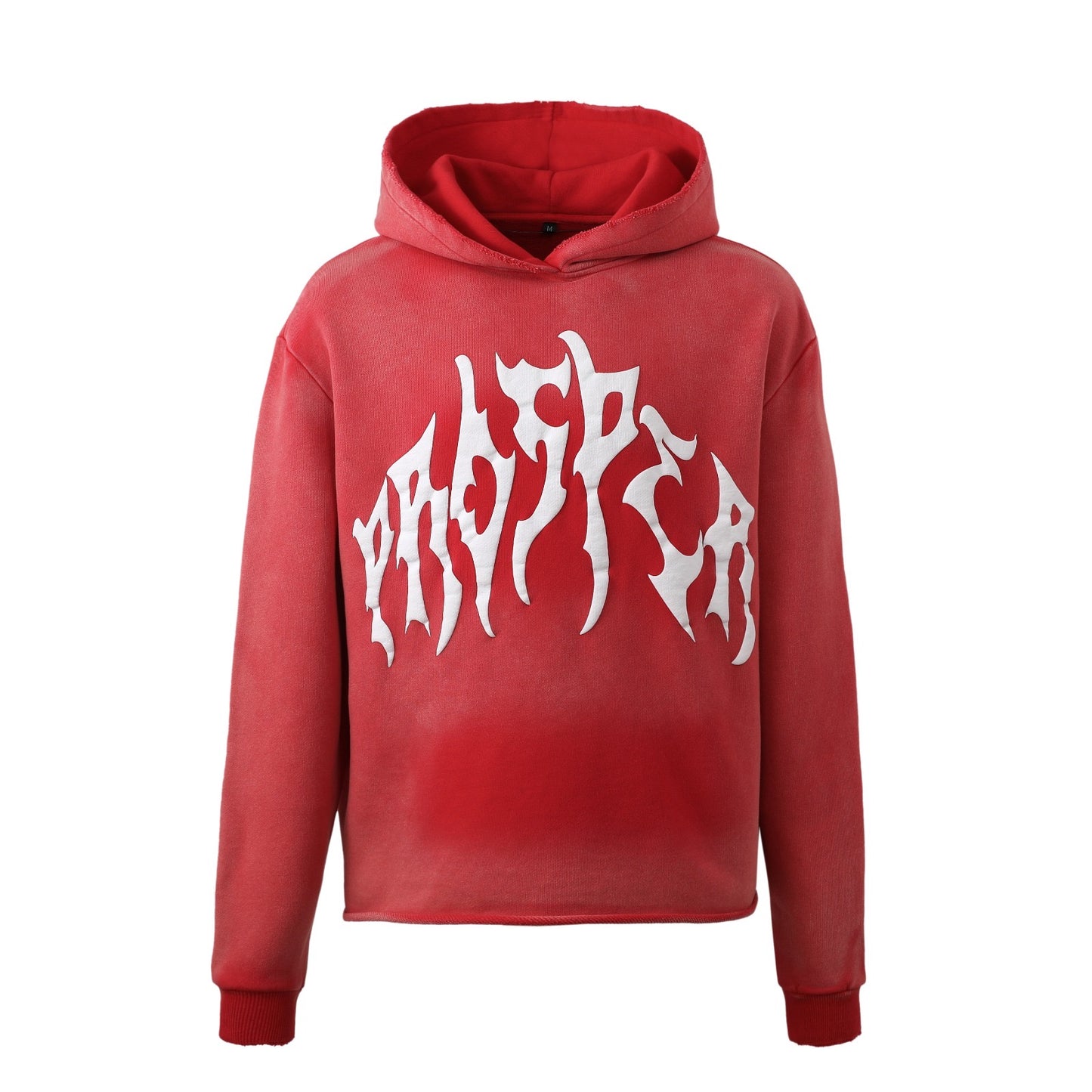 GRUNGE CROPPED HOODIE RED